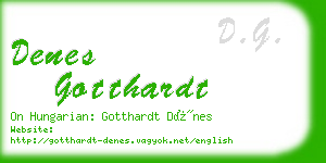 denes gotthardt business card